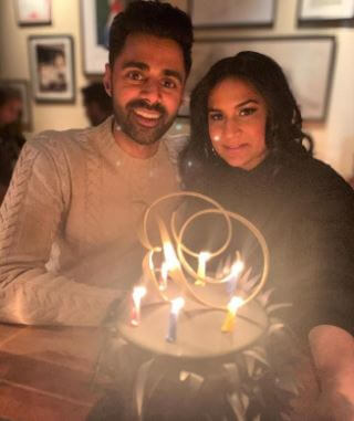 Najme Minhaj son Hasan Minhaj and daughter-in-law.